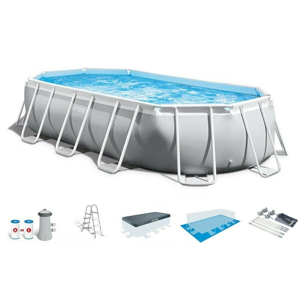 Intex 16.5ft x 9ft 48in Prism Frame Oval Above Ground Swimming Pool Kit
