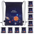 thumbnail image 1 of 10 bolsas de regalo de tela no tejida con temática espacial para fiestas, baby showers, dulces, mochilas y fiestas de cumpleaños., 1 of 4