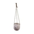 thumbnail image 1 of Benzara BM190618 Hanging Ceramic Planter Pot with Rope - White & Gray, 1 of 1