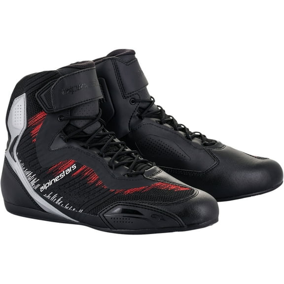 Alpinestars Faster 3 Rideknit Motorcycle Shoes Black/Silver/Red 9 USA