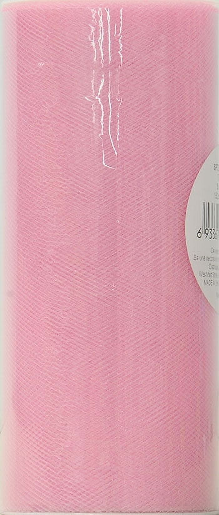 (3 pack) Fuzhou 6inch 25Yd Medium Pink Sparkle Tulle Fabric Spool,100% Polyester by the Bolt