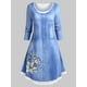 thumbnail image 1 of Vestido Denim Talla Extra Estampado Floral 3D Rosegal  Vestidos casuales de talla grande, 1 of 5