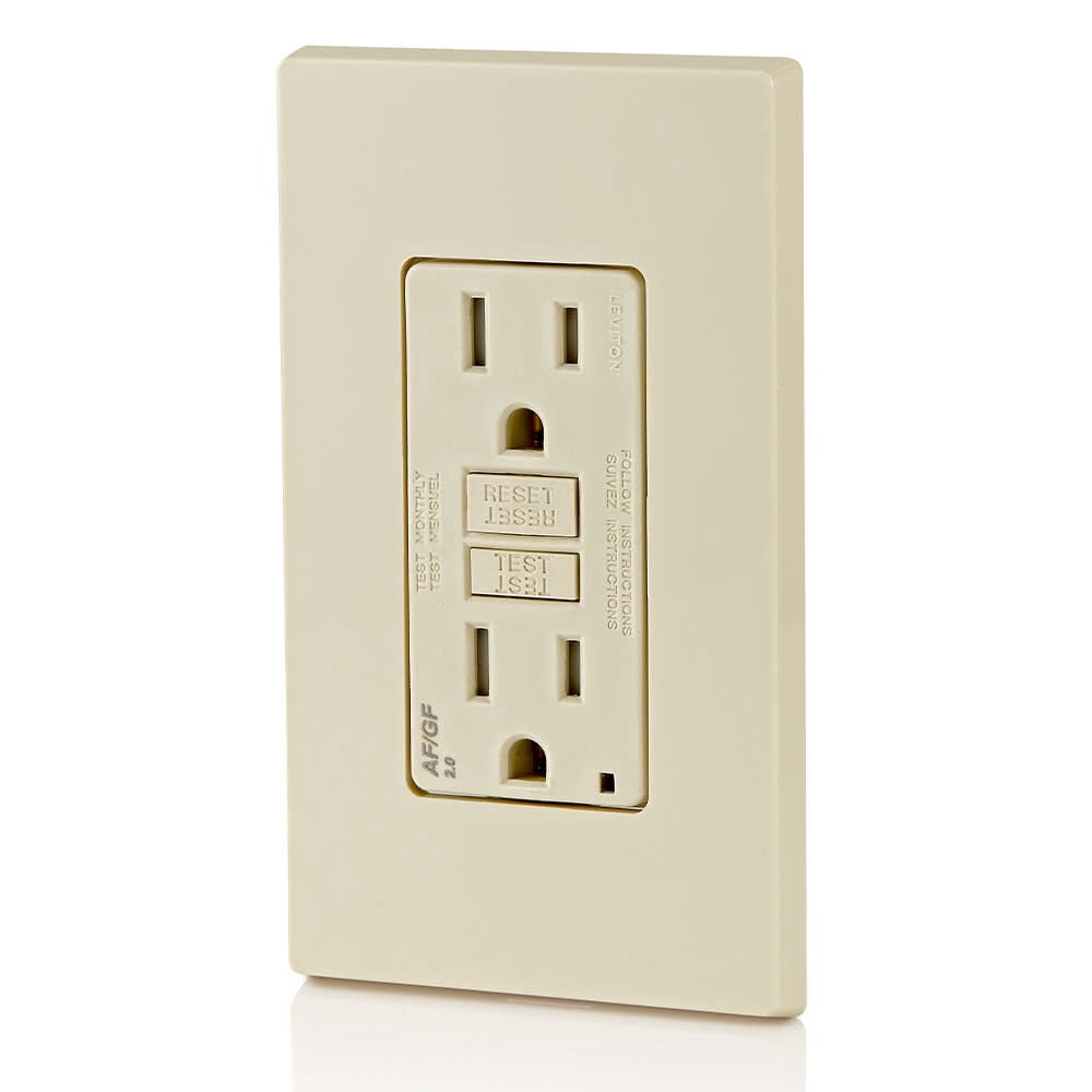 Leviton 116-AGTR1-T 125V 15/20 AMP Light Almond SmartlockPro® Dual Function AFCI & GFCI Receptacle