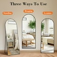 thumbnail image 3 of Gianna 65"x24" Arched High-Quality Full Length Mirror, Aluminum Alloy Frame Ensures Stability, Standing Design for Bedroom, Black, 3 of 5