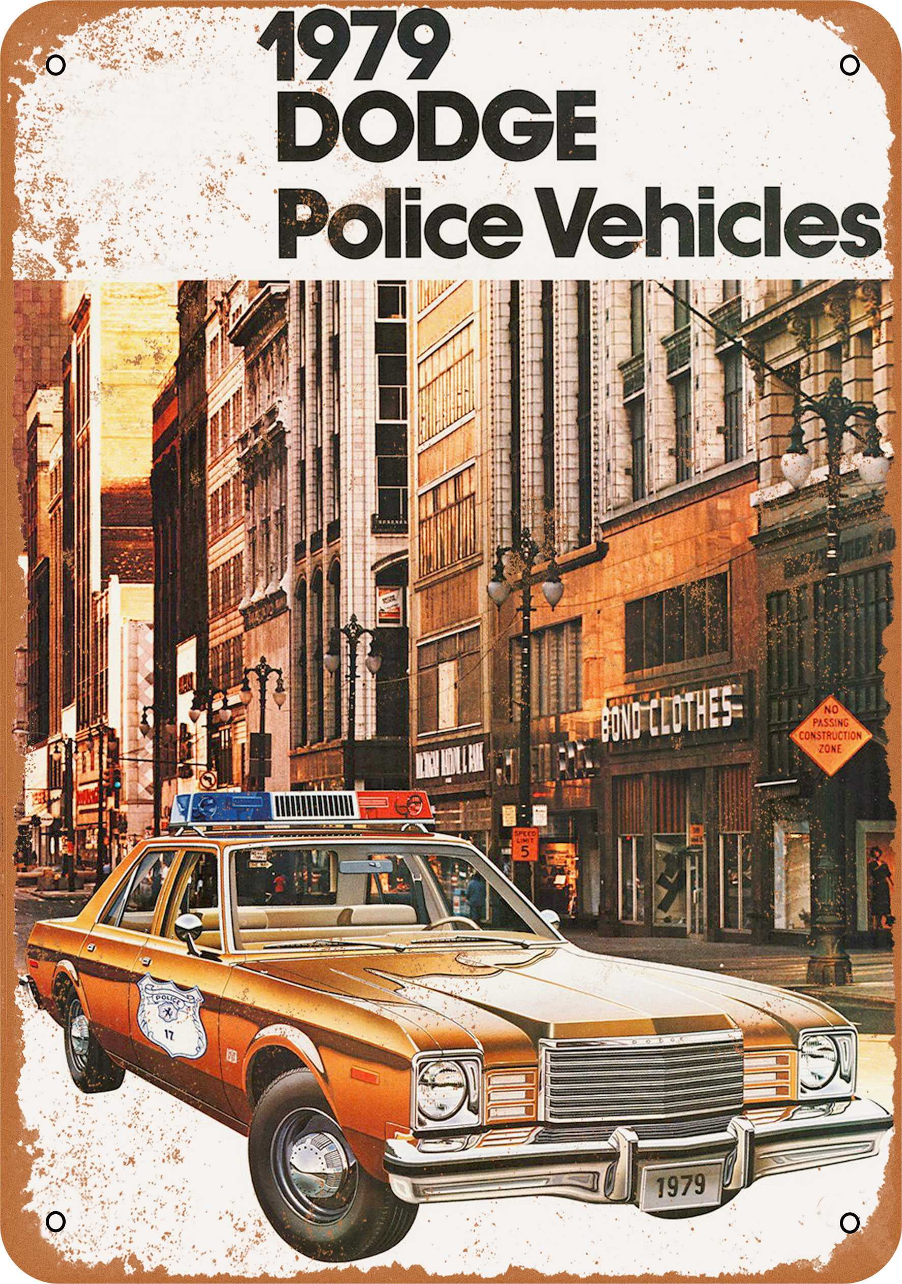 1979 Dodge Police Vehicles Vintage Look Metal Sign