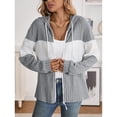 thumbnail image 4 of Cogild Sweaters Cardigans for Womens Zipper Up Striped Color Ribbed Cardigans for Womens Winter Fall Cardigans, 4 of 7