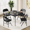 thumbnail image 4 of Festisoul Folding Card Table, 34'' Portable Square Game Table with Collapsible Legs, Multifunctional Foladable Table with PU Padded Tabletop for Home, Camping, Picnics, Games, 4 of 9
