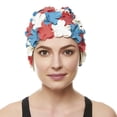 thumbnail image 3 of Beemo Floral Petal Swim Cap for Women – Retro Style Vintage Bathing Cap Swimming Hat for Long and Short Hair, 3 of 4