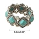 thumbnail image 3 of Pulsera elástica retro geométrica incrustada en turquesa para mujer • Joyería de estilo bohemio • Cadena en tono dorado • Ajuste ajustable • Regalo para ella, 3 of 7
