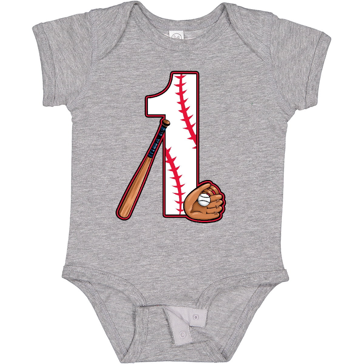 Inktastic Baseball First Birthday One Year Old Boys or Girls Baby Bodysuit