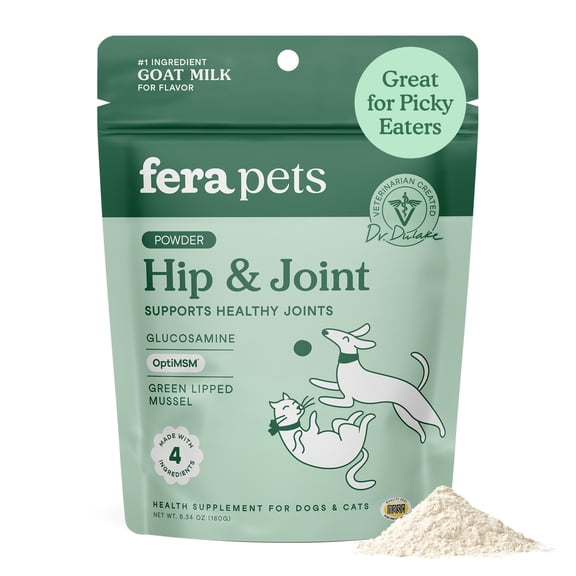 Fera Pets Hip & Joint Goat Milk for Dogs & Cats - With Glucosamine & MSM - 60 Servings