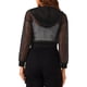 thumbnail image 3 of INSPIRAR CHIC Sudadera con cremallera para mujer 2023 Moda Chaquetas bomber de malla transparente L Negro, 3 of 6