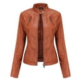 thumbnail image 6 of Cutuoiiu Leather Jackets for Women Slim Fit Short Motorcycle Belt Jacket Coat Gifts, 6 of 8