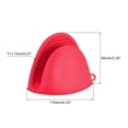 thumbnail image 2 of Uxcell 2Pcs Red Mini Oven Mitts Heat Resistant Pot Holder Pinch Grips, 2 of 6