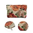 thumbnail image 3 of Unique Bargains 1 Pc Versatile Flower Handheld Makeup Bag for Vacation Medium Beige Polyester, 3 of 6