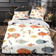 thumbnail image 3 of Home Bedding Set Fish Shell Comforter Cover Set Teen Adult Creative Seafloor Bedspreads,Queen (90"x90"), 3 of 5