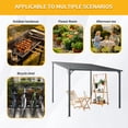 thumbnail image 6 of 10' x 10' Outdoor Pergola for Patio, Wall-Mounted Lean-To Pergola with Galvanized Steel Roof, Heavy-Duty Metal Pergola Shelter for BBQ, Backyard & Family Gatherings, Black, 6 of 8