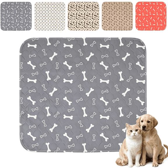 QARUN Puppy Pee Pads with Pheromones Washable Pee Pads for Dogs,Reusable Dog Pee Pads,Waterproof and Leak-Proof,Non-Slip Base Training Pad Suitable for Home(Gray,S:23.6*15.7In)