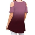 thumbnail image 3 of MYLookk Women Casual Cold Shoulder T Shirt Short Sleeve Loose Swing Tunic Tops Blouse, 3 of 4