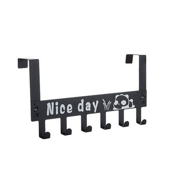 Fiudx Perchero para Colgar Sobre La Puerta, Elegante Percha de Hierro Forjado, Diseño Compacto, Gran Capacidad de 5 Ganchos, Almacenamiento Multiusos, Baño, Dormitorio, Cocina, Tamaño 36 X 17,8 X 4,5