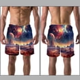 thumbnail image 3 of luoweisi Men's Beach Shorts Quick Dry Swim Trunks with Mesh Lining Galaxy XL, 3 of 5
