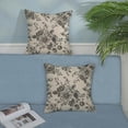 thumbnail image 3 of Spring Pillow Covers 18x18 Inch 2 Pcs Black Vintage Floral Decor Throw Pillows Chinoiserie Flower Leaves Plant Seasonal Outdoor Decoration Pillowcase Linen Cushion Cover for Couch Sofa Bed, 3 of 6