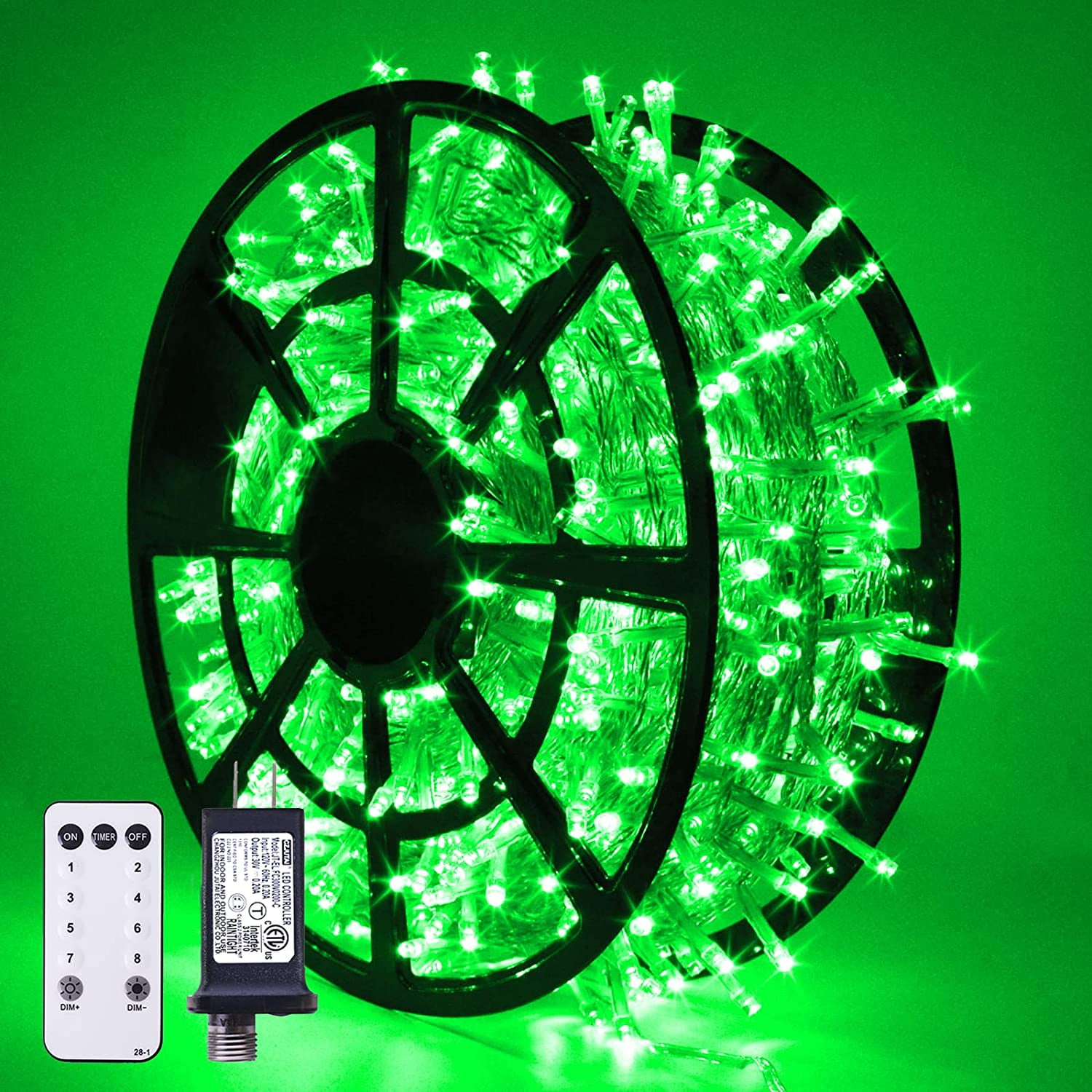 JMEXSUSS 600 Green String Lights Outdoor Waterproof,St Patricks Day Decorations Lights, 8 Modes Green LED Christmas Lights Clear Wire Plug in for Indoor Halloween St Patricks Day Christmas Tree Decor