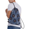 thumbnail image 3 of Drawstring Backpack - Sunflowers Retro Black Splash Proof Small Drawstring Gym Bag for Women Men, Cinch Sports String Bag Backpack for Travel Swimming Beach, 3 of 8