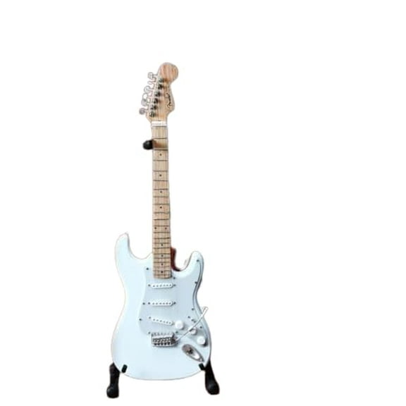 AXE HEAVEN Miniature Replicas 10” Ornamental Fender Stratocaster White Solid Wood Figurine