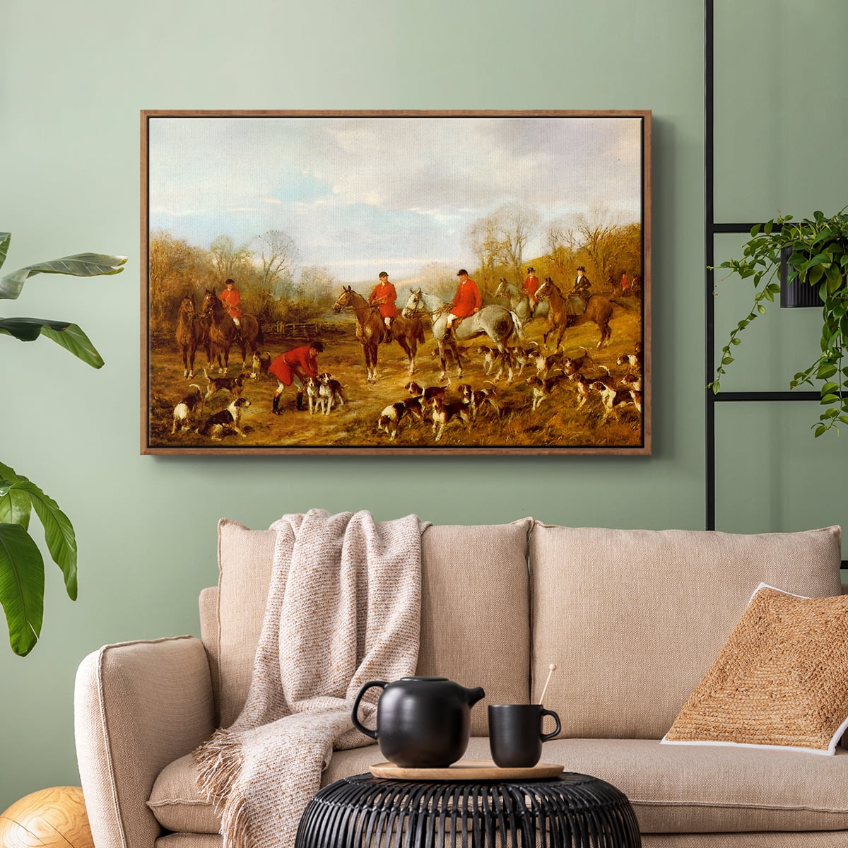Vintage Animal Print-X By Wexford Home Framed in Walnut Wood Gallery Wrapped Canvas 27 in. x 41 in.