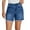 Dark Blue, variant on Women's Fashionable High Waist Stretchy Jean Bermuda Shorts for Summer, Knee Length Casual Jorts with Trendy Comfort Fit, Perfect for Everyday Stylish Casual Occasions,Light Blue M