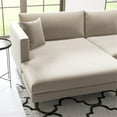 thumbnail image 4 of Pemberly Row Modern L-Shaped Pillow Back Velvet Left-Facing Sectional in Beige, 4 of 9