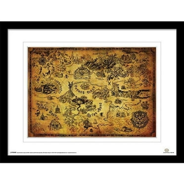 The Legend Of Zelda Hyrule Map Framed Art Print