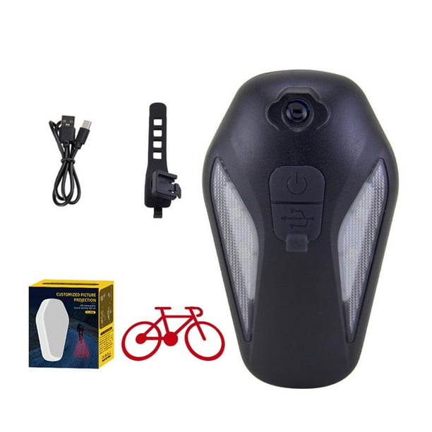 Wartleves Luz trasera para proyector de ciclismo, luz trasera LED para bicicleta, luz trasera para bicicleta recargable por USB, luz trasera LED multifuncional con 4 modos, diseño único de alas de áng