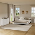 thumbnail image 3 of ASTUVIA 4-Piece Bedroom Set for Adult, Fluted King Floating LED Bed Frame with 2 Nightstands and Fluted 6 Drawer Dressers,White, 3 of 10