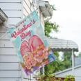 thumbnail image 2 of America Forever Gnome Valentine Couple House Flag, 28 x 40 inch Double Sided, Happy Valentine Day Pink Gnomes, Hearts Love Banner, Outdoor Yard Decor, February Holiday Decoration, 2 of 4