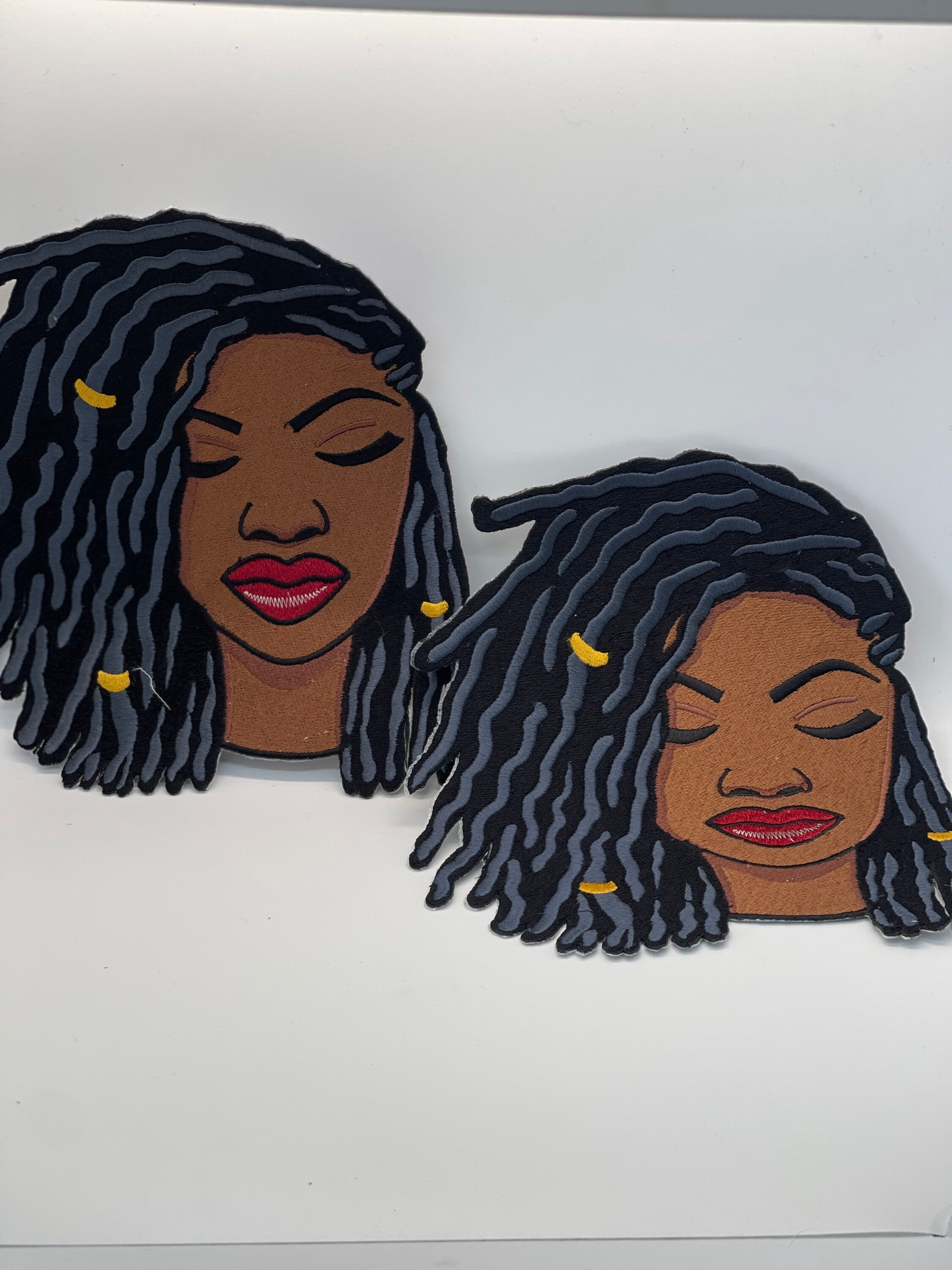 Loc Diva, 9", Iron on Patch, Queen, Embroidery Design, Loc Queen, Sew on Patch, AppliquÃ©, Cool Patch, Gift for her, Vintage, Jacket Patch