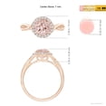 thumbnail image 5 of ANGARA Natural Round 1.1 ct Morganite Halo Ring with Criss Cross Shank in 14K Rose Gold for Women | Birthday, Anniversary, Jewelry Gift for Women | Natural Morganite Ring, 5 of 12