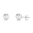 thumbnail image 3 of Tilo Jewelry 14K White Gold Polished Ball Stud Post Earrings with Secure Push-backs | 6mm | Classic Everyday Earrings | Women, Men, Unisex, 3 of 11