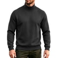 thumbnail image 2 of Mens Turtleneck Sweatshirt Casual Long Sleeve Warm Regular Fit Fall Winter Pullover Tops Black L, 2 of 9