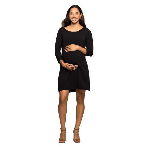 Maternity Boat Neck Knee Length A Line Dress