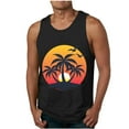 thumbnail image 2 of BXINGOHAI Mens Sleeveless Tank Tops Workout Gym Muscle Shirts Palm Tree Vintage Hawaiian Summer Beach T Shirts Black,XL, 2 of 5