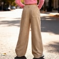 thumbnail image 5 of Pimfylm Girl Jogger Pants Girls Parachute Pants Kids Wide Leg Cargo Pants Y2K Street Trousers with Pockets Khaki,Size for 13-14 Years, 5 of 9