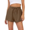 thumbnail image 2 of LNZGNM Women Sweat Shorts Casual Elastic Waist Lounge Shorts Drawstring Athletic Shorts with Pockets,Coffee 2XL, 2 of 6