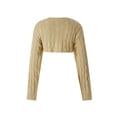 thumbnail image 6 of Liacowi Women's Knit Cropped Tops Solid Color Long Sleeve Round Neck Crop Length Casual Knit Tops, 6 of 10