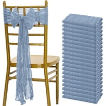 Chair Sashes Cheesecloth Chair Sashes Rustic Chair Decorative Bows Chair Cover for Wedding Banquet Party Aisle Home Kitchen Decoration (Dusty Blue)