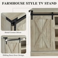thumbnail image 3 of EDYO LIVING Farmhouse Barn Door TV Stand for TVs Up to 65", Entertainment Center with Storage Cabinet, Media Console for Living Room, White Oak, 3 of 6