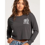 Salty Crew Women's Lateral Line Cropped Long Sleeve Tee T-Shirt (X-Small, Charcoal)