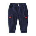 thumbnail image 2 of MZXELPRJD Girl School Uniform Pants Boys Black Cargo Pants Little Child Autumn Solid Color Workwear Pants Casual Elastic Waist Comfortable Gifts for Teen, 2 of 7