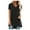 Black, variant on U.Vomade New Solid Color Fashion All-Match Top Loose And Casual Large Size V-Neck Pullover Short-Sleeved T-Shirt